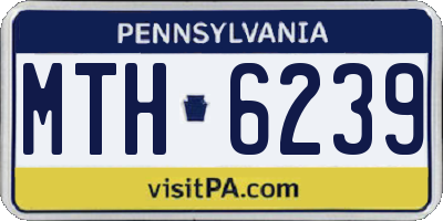 PA license plate MTH6239