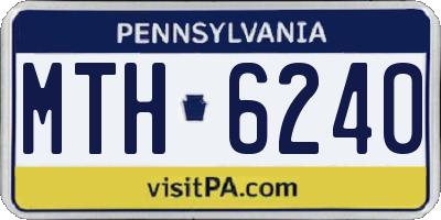 PA license plate MTH6240