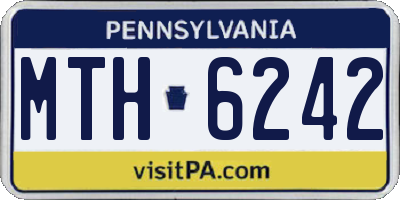 PA license plate MTH6242