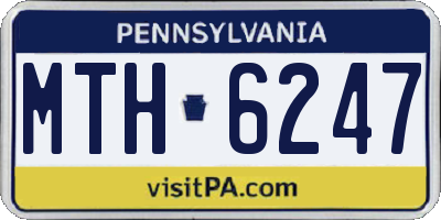 PA license plate MTH6247