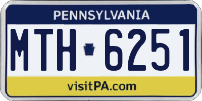 PA license plate MTH6251