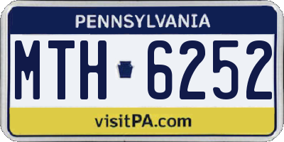 PA license plate MTH6252