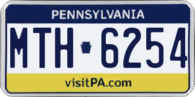PA license plate MTH6254