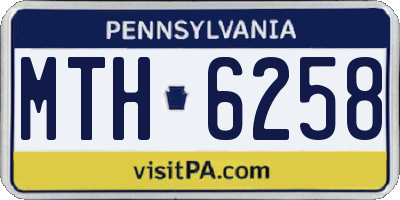 PA license plate MTH6258