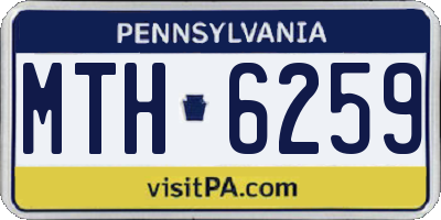 PA license plate MTH6259