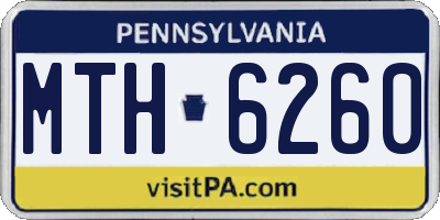 PA license plate MTH6260