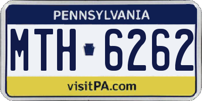 PA license plate MTH6262