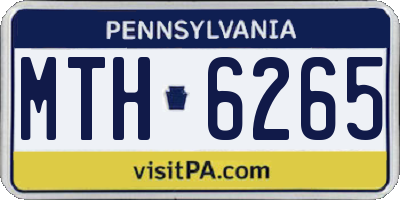 PA license plate MTH6265