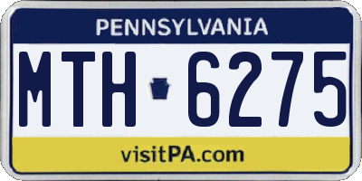 PA license plate MTH6275