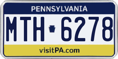PA license plate MTH6278