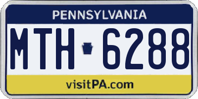 PA license plate MTH6288