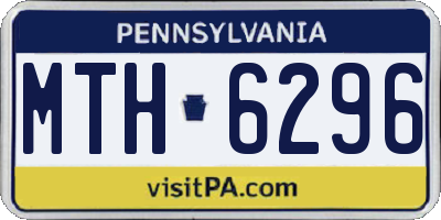 PA license plate MTH6296