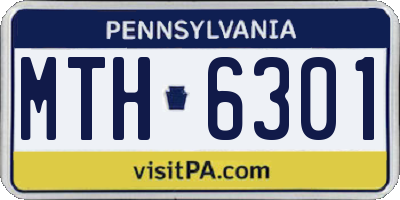 PA license plate MTH6301
