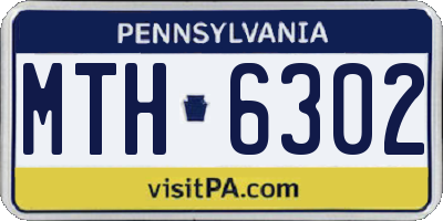 PA license plate MTH6302