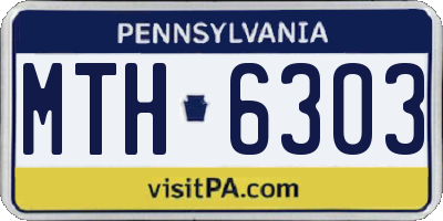 PA license plate MTH6303
