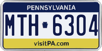 PA license plate MTH6304