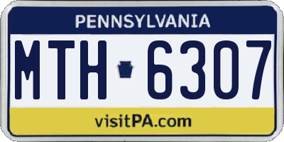 PA license plate MTH6307