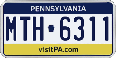 PA license plate MTH6311