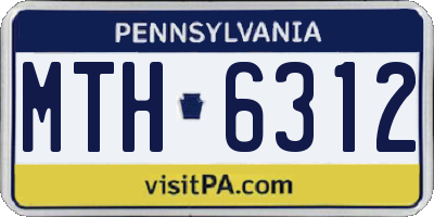 PA license plate MTH6312