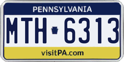 PA license plate MTH6313
