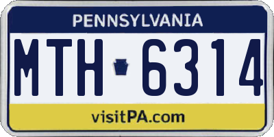 PA license plate MTH6314