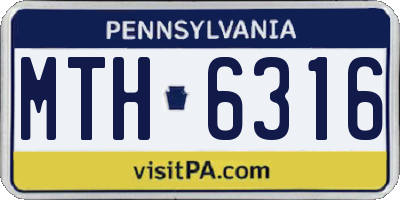 PA license plate MTH6316
