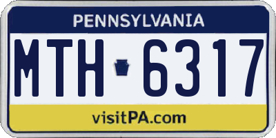 PA license plate MTH6317