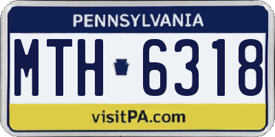 PA license plate MTH6318