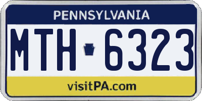 PA license plate MTH6323