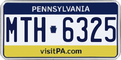 PA license plate MTH6325