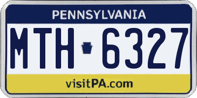 PA license plate MTH6327
