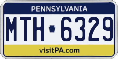 PA license plate MTH6329