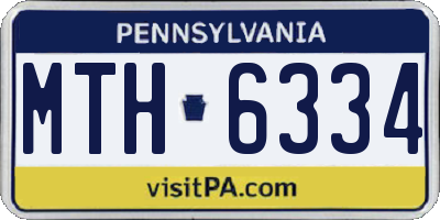 PA license plate MTH6334