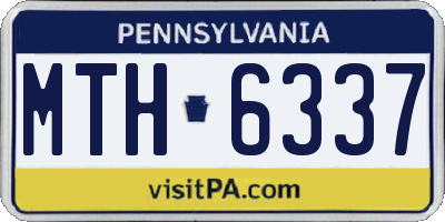 PA license plate MTH6337