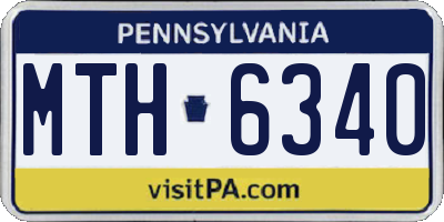 PA license plate MTH6340