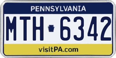 PA license plate MTH6342