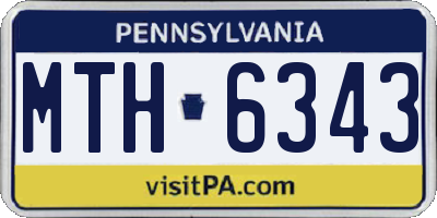 PA license plate MTH6343