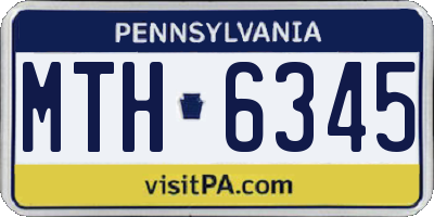 PA license plate MTH6345