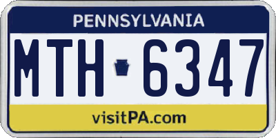 PA license plate MTH6347