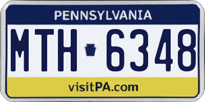 PA license plate MTH6348
