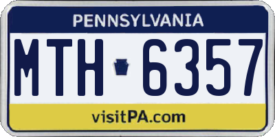 PA license plate MTH6357