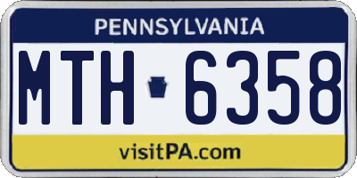 PA license plate MTH6358