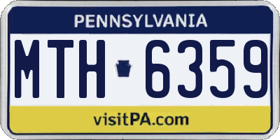 PA license plate MTH6359