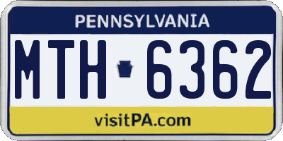 PA license plate MTH6362