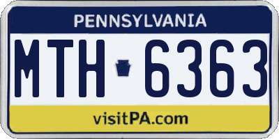 PA license plate MTH6363