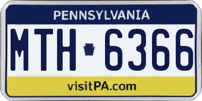 PA license plate MTH6366