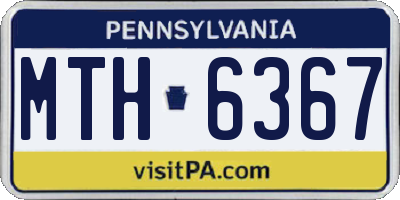 PA license plate MTH6367
