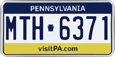PA license plate MTH6371