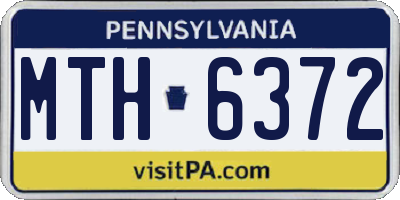 PA license plate MTH6372