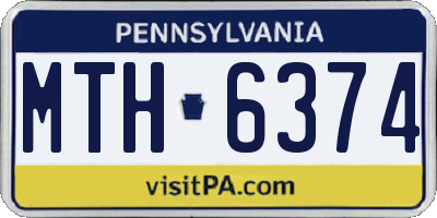 PA license plate MTH6374